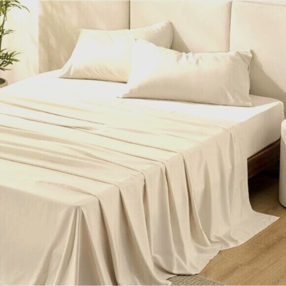 Bedsure Other - NWT Bedsure Bamboo Sheet Set in Light Beige in Full